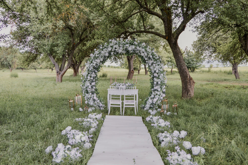 
                  
                    Silk flowers | floral arch | white flowers
                  
                