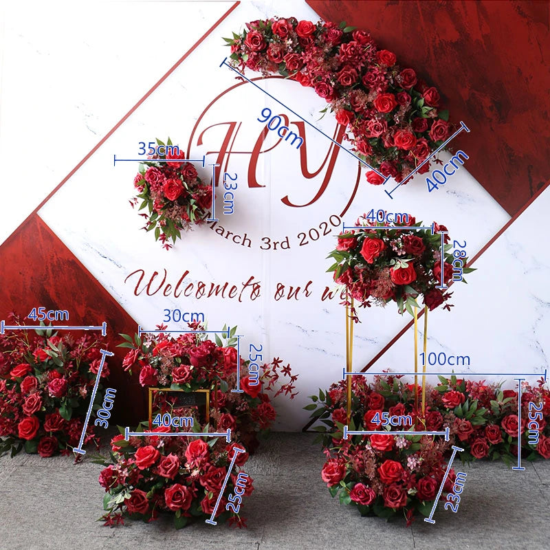 Fiori di seta | archi floreali | fiori rossi