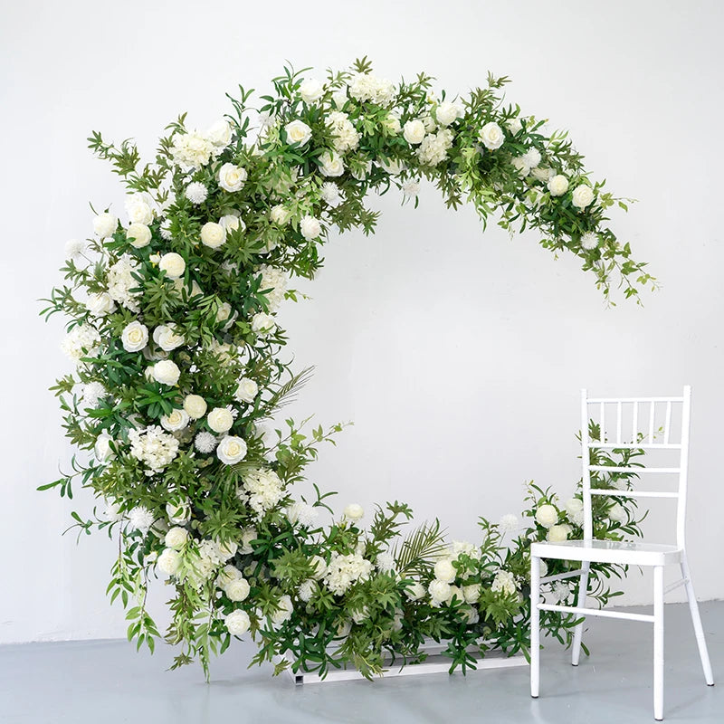 Fiori di seta | mezzaluna floreale | fiori bianchi